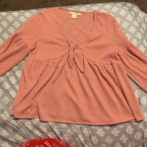 Peach Shirt Flowy sleeves